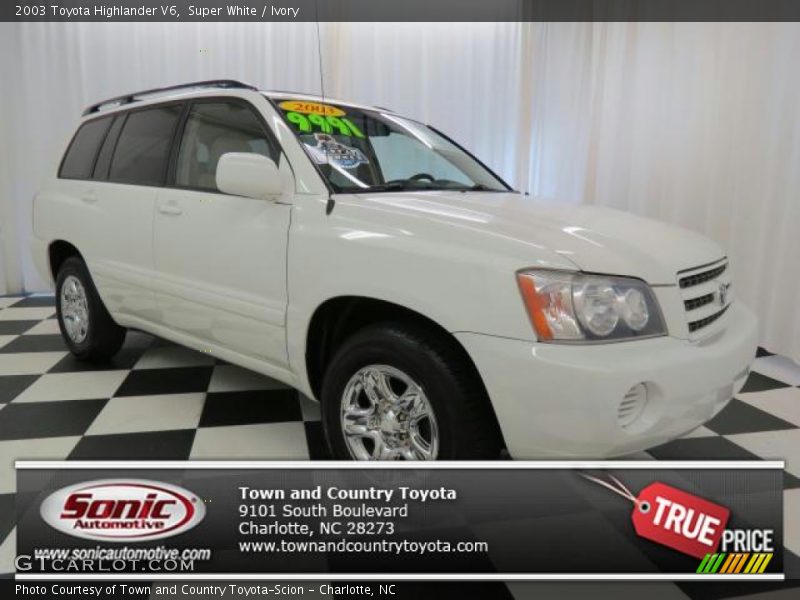 Super White / Ivory 2003 Toyota Highlander V6