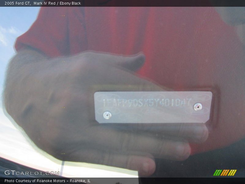 Mark IV Red / Ebony Black 2005 Ford GT