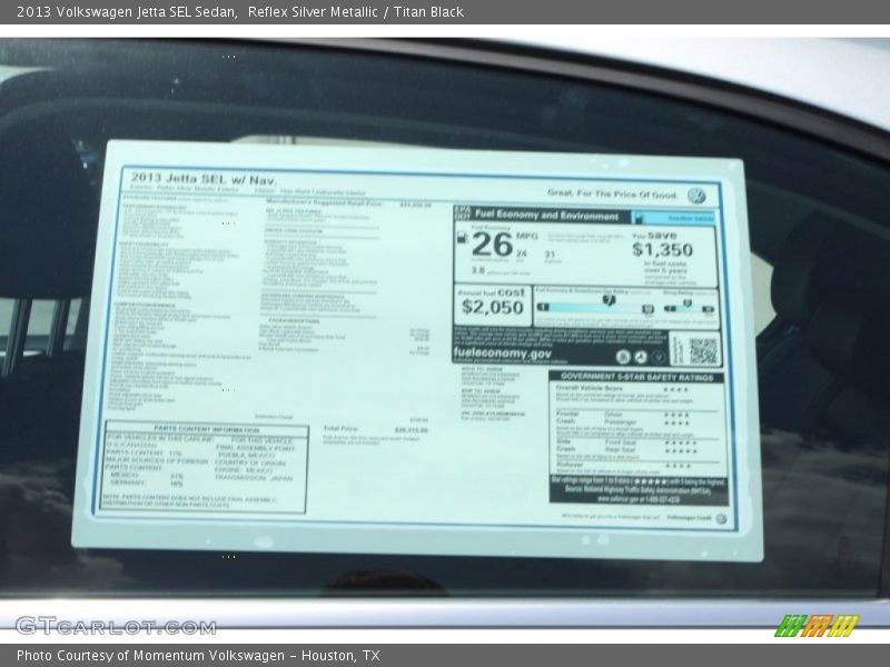 Reflex Silver Metallic / Titan Black 2013 Volkswagen Jetta SEL Sedan
