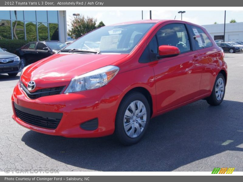 Absolutely Red / Ash Gray 2012 Toyota Yaris L 3 Door