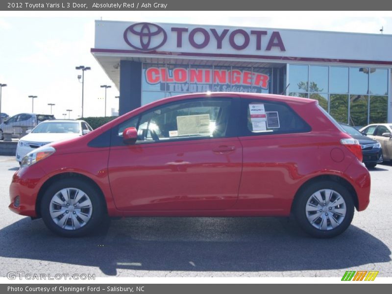 Absolutely Red / Ash Gray 2012 Toyota Yaris L 3 Door