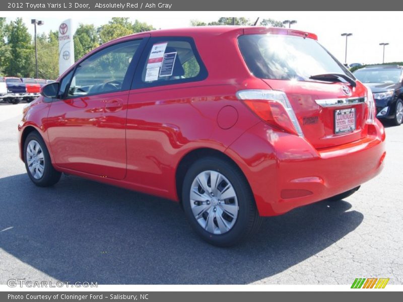 Absolutely Red / Ash Gray 2012 Toyota Yaris L 3 Door