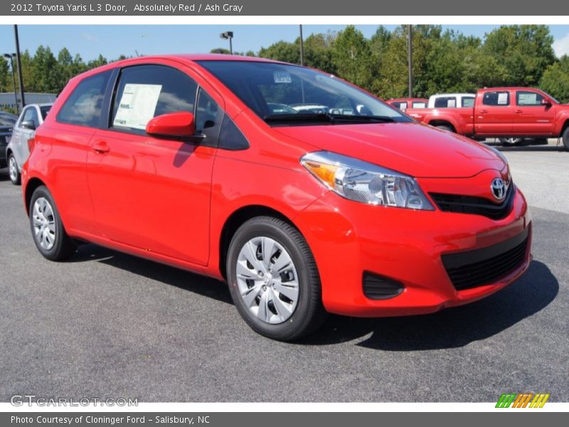 Absolutely Red / Ash Gray 2012 Toyota Yaris L 3 Door