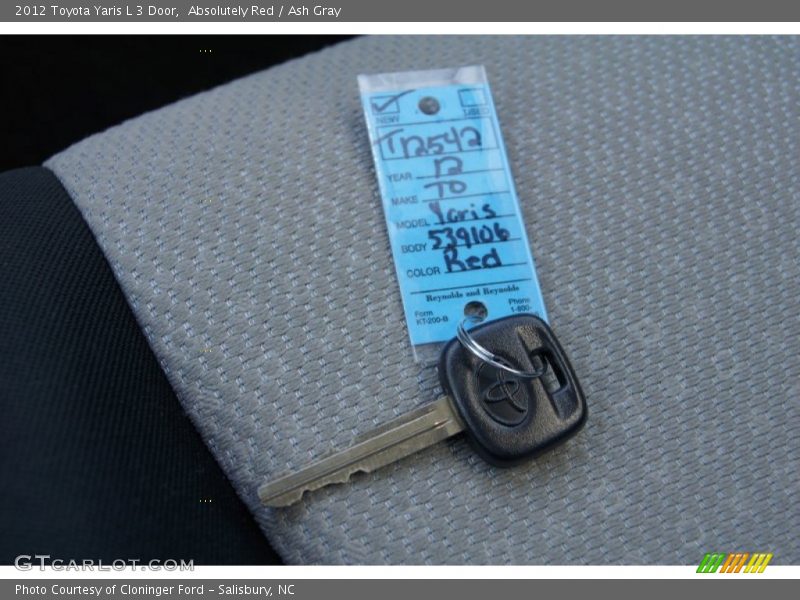 Absolutely Red / Ash Gray 2012 Toyota Yaris L 3 Door