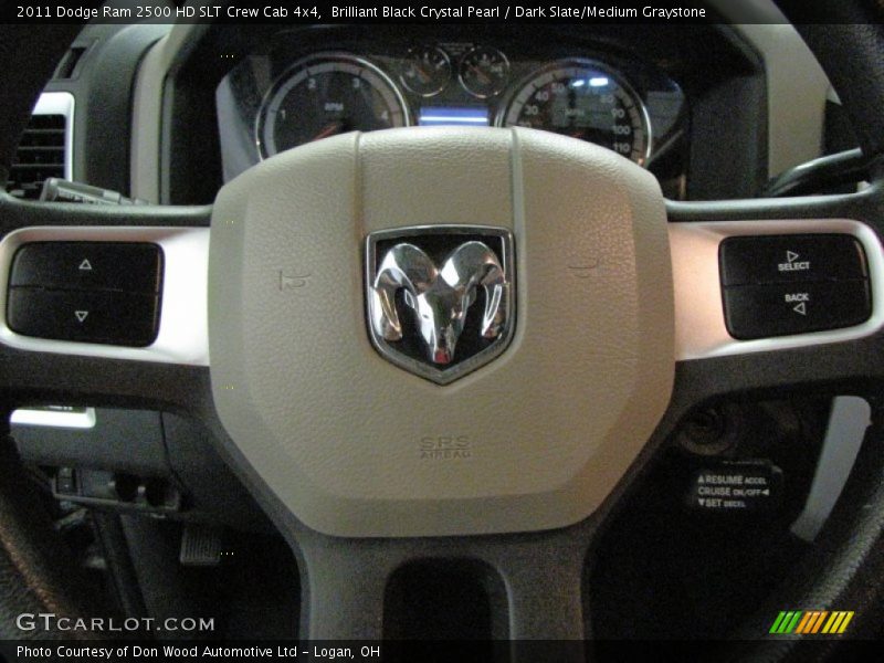 Brilliant Black Crystal Pearl / Dark Slate/Medium Graystone 2011 Dodge Ram 2500 HD SLT Crew Cab 4x4