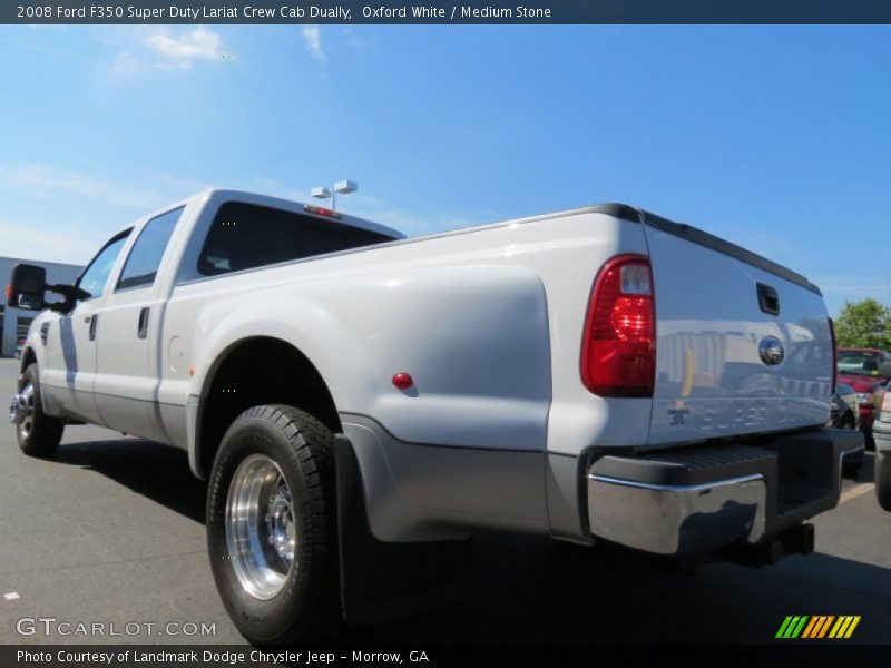 Oxford White / Medium Stone 2008 Ford F350 Super Duty Lariat Crew Cab Dually
