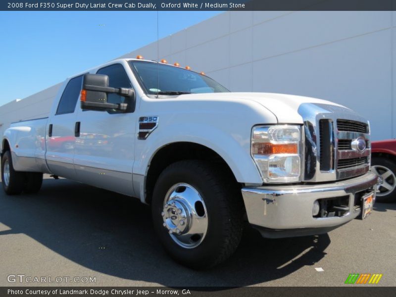 Oxford White / Medium Stone 2008 Ford F350 Super Duty Lariat Crew Cab Dually