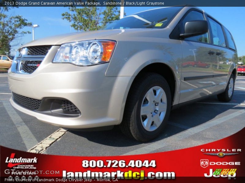 Sandstone / Black/Light Graystone 2013 Dodge Grand Caravan American Value Package