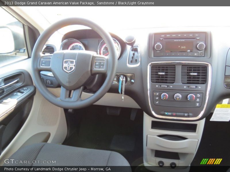 Sandstone / Black/Light Graystone 2013 Dodge Grand Caravan American Value Package