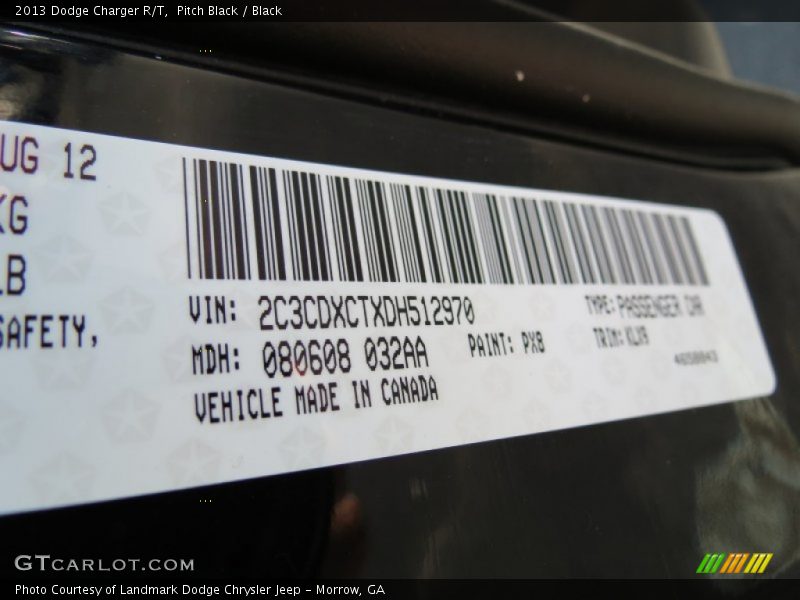 Pitch Black / Black 2013 Dodge Charger R/T