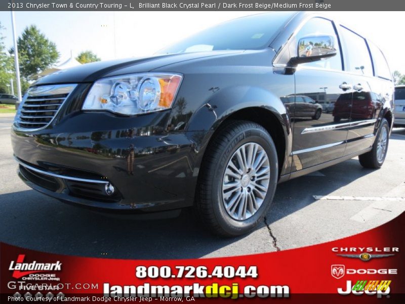 Brilliant Black Crystal Pearl / Dark Frost Beige/Medium Frost Beige 2013 Chrysler Town & Country Touring - L