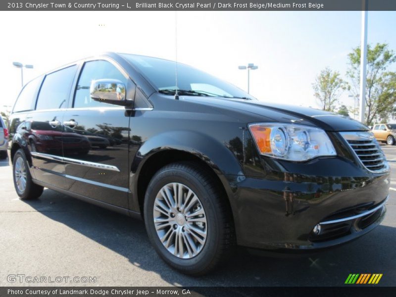 Brilliant Black Crystal Pearl / Dark Frost Beige/Medium Frost Beige 2013 Chrysler Town & Country Touring - L