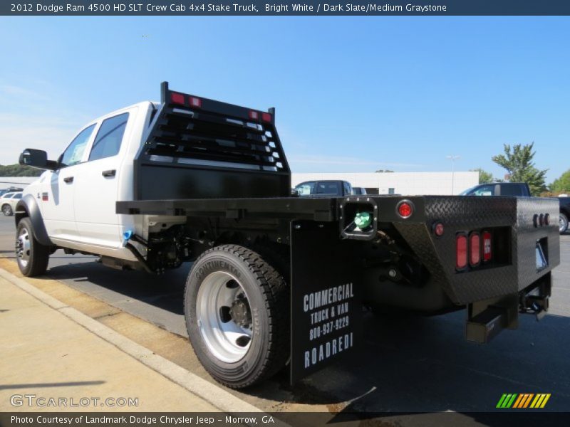 Bright White / Dark Slate/Medium Graystone 2012 Dodge Ram 4500 HD SLT Crew Cab 4x4 Stake Truck