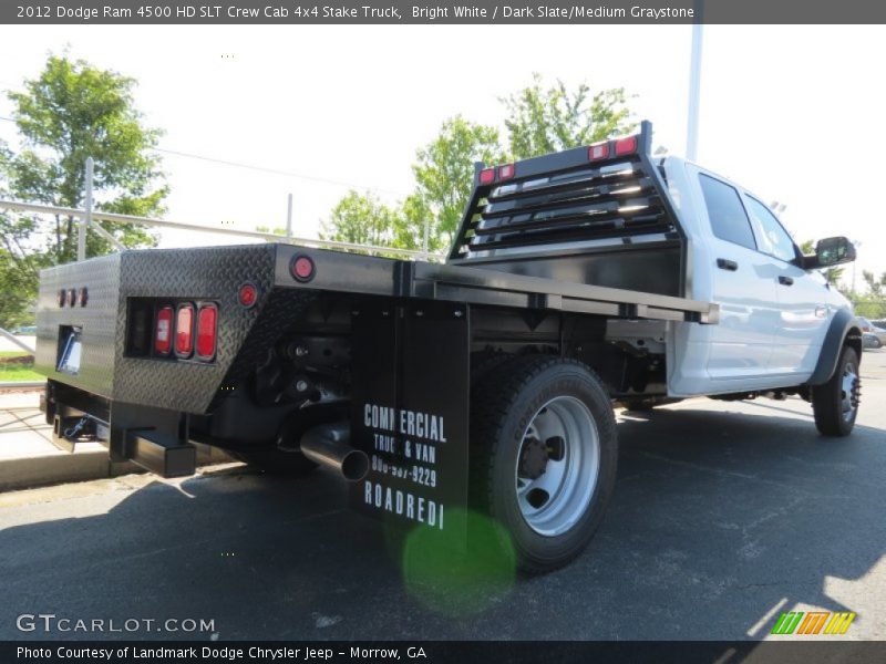 Bright White / Dark Slate/Medium Graystone 2012 Dodge Ram 4500 HD SLT Crew Cab 4x4 Stake Truck