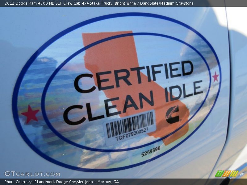 Bright White / Dark Slate/Medium Graystone 2012 Dodge Ram 4500 HD SLT Crew Cab 4x4 Stake Truck