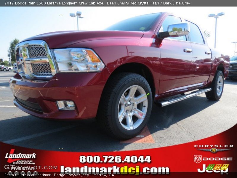 Deep Cherry Red Crystal Pearl / Dark Slate Gray 2012 Dodge Ram 1500 Laramie Longhorn Crew Cab 4x4