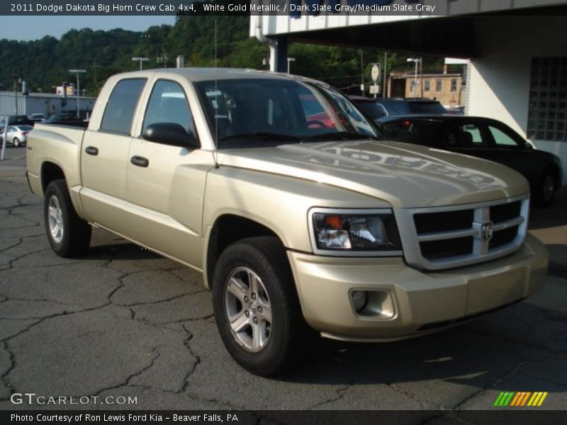 White Gold Metallic / Dark Slate Gray/Medium Slate Gray 2011 Dodge Dakota Big Horn Crew Cab 4x4