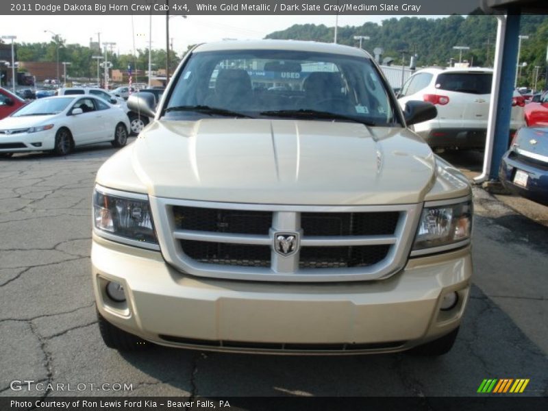 White Gold Metallic / Dark Slate Gray/Medium Slate Gray 2011 Dodge Dakota Big Horn Crew Cab 4x4