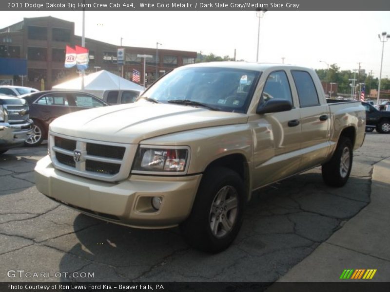 White Gold Metallic / Dark Slate Gray/Medium Slate Gray 2011 Dodge Dakota Big Horn Crew Cab 4x4