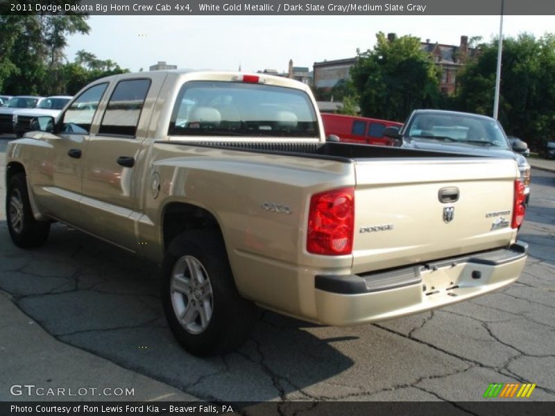White Gold Metallic / Dark Slate Gray/Medium Slate Gray 2011 Dodge Dakota Big Horn Crew Cab 4x4