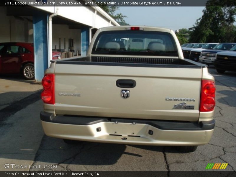 White Gold Metallic / Dark Slate Gray/Medium Slate Gray 2011 Dodge Dakota Big Horn Crew Cab 4x4