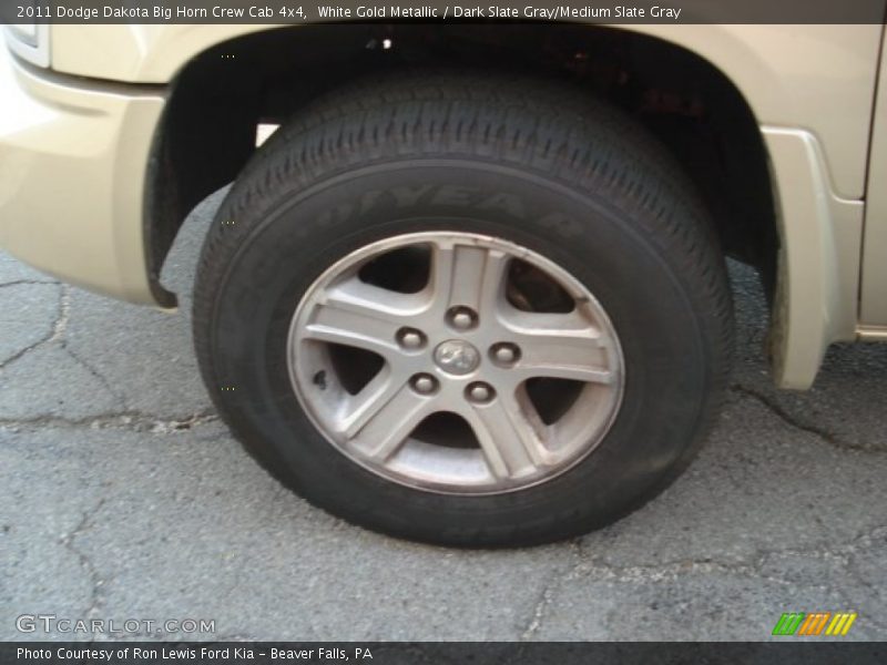 White Gold Metallic / Dark Slate Gray/Medium Slate Gray 2011 Dodge Dakota Big Horn Crew Cab 4x4