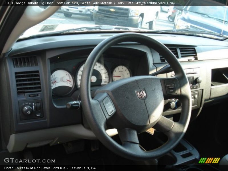 White Gold Metallic / Dark Slate Gray/Medium Slate Gray 2011 Dodge Dakota Big Horn Crew Cab 4x4