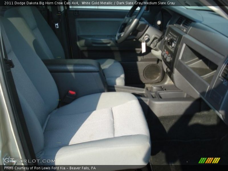 White Gold Metallic / Dark Slate Gray/Medium Slate Gray 2011 Dodge Dakota Big Horn Crew Cab 4x4
