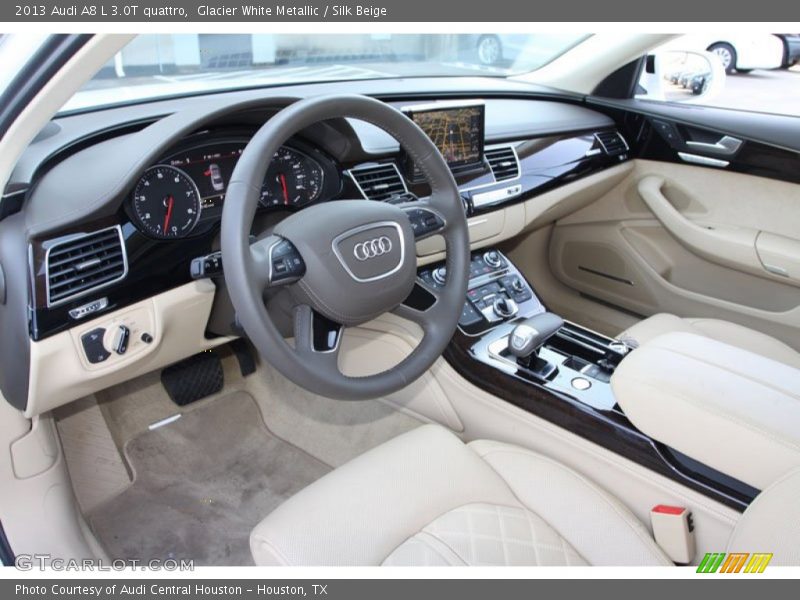 Glacier White Metallic / Silk Beige 2013 Audi A8 L 3.0T quattro