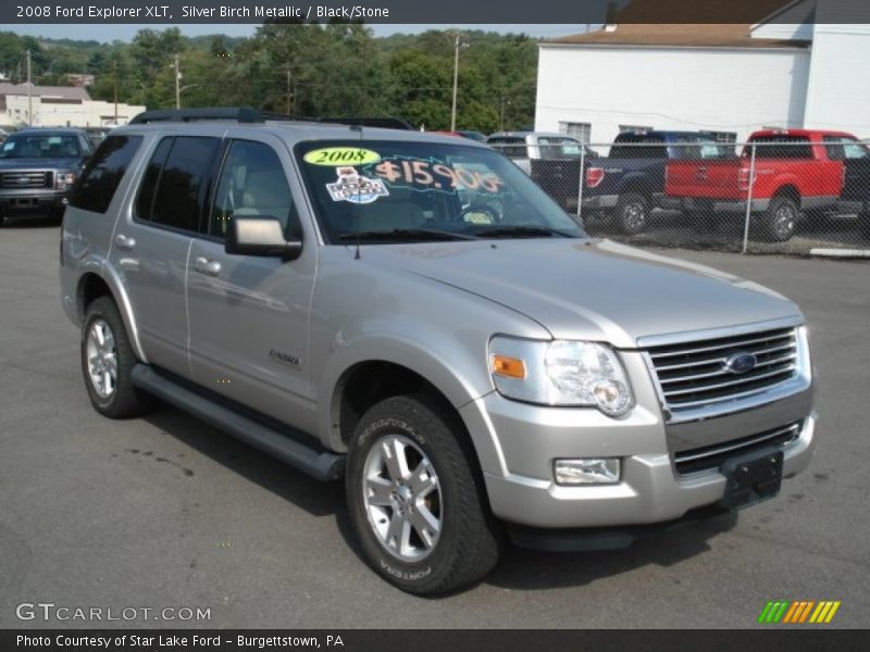 Silver Birch Metallic / Black/Stone 2008 Ford Explorer XLT