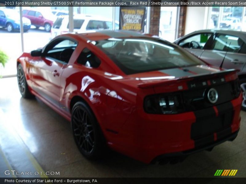 Race Red / Shelby Charcoal Black/Black Accent Recaro Sport Seats 2013 Ford Mustang Shelby GT500 SVT Performance Package Coupe