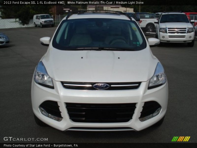 White Platinum Metallic Tri-Coat / Medium Light Stone 2013 Ford Escape SEL 1.6L EcoBoost 4WD