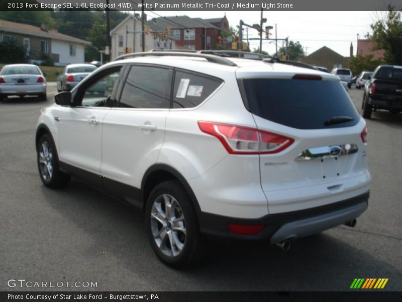 White Platinum Metallic Tri-Coat / Medium Light Stone 2013 Ford Escape SEL 1.6L EcoBoost 4WD