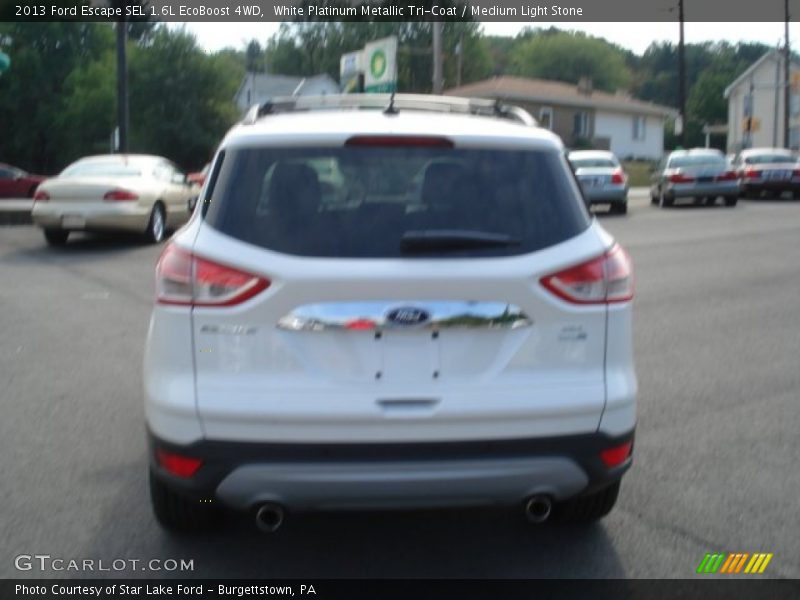 White Platinum Metallic Tri-Coat / Medium Light Stone 2013 Ford Escape SEL 1.6L EcoBoost 4WD