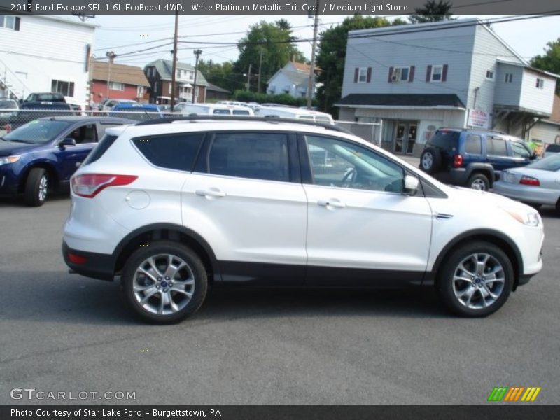 White Platinum Metallic Tri-Coat / Medium Light Stone 2013 Ford Escape SEL 1.6L EcoBoost 4WD