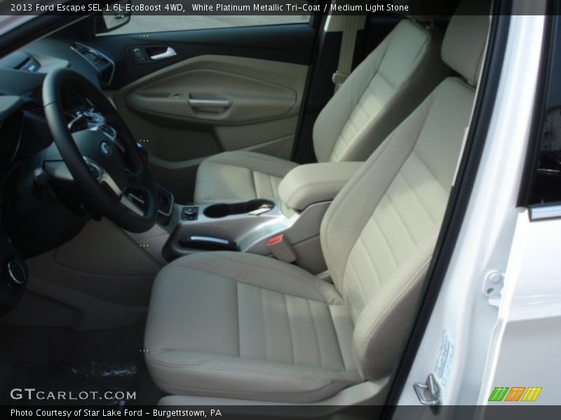White Platinum Metallic Tri-Coat / Medium Light Stone 2013 Ford Escape SEL 1.6L EcoBoost 4WD