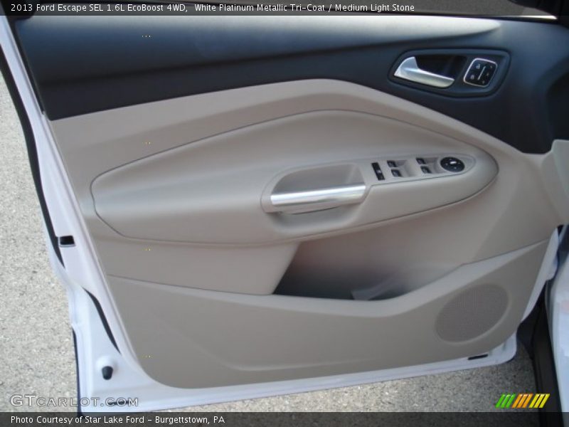 White Platinum Metallic Tri-Coat / Medium Light Stone 2013 Ford Escape SEL 1.6L EcoBoost 4WD