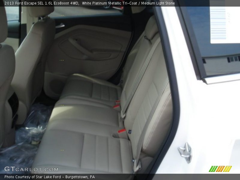 White Platinum Metallic Tri-Coat / Medium Light Stone 2013 Ford Escape SEL 1.6L EcoBoost 4WD