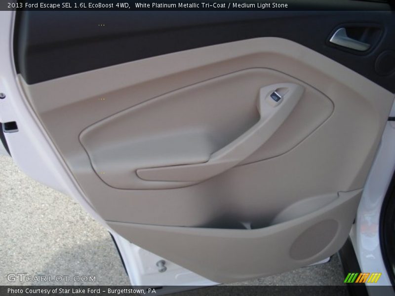 White Platinum Metallic Tri-Coat / Medium Light Stone 2013 Ford Escape SEL 1.6L EcoBoost 4WD