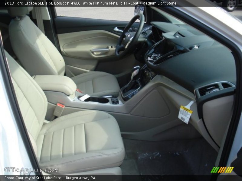 White Platinum Metallic Tri-Coat / Medium Light Stone 2013 Ford Escape SEL 1.6L EcoBoost 4WD