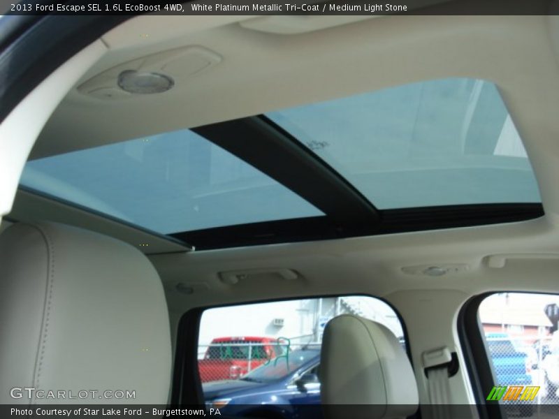 White Platinum Metallic Tri-Coat / Medium Light Stone 2013 Ford Escape SEL 1.6L EcoBoost 4WD