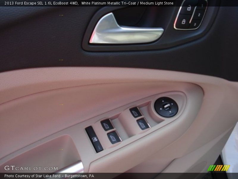 White Platinum Metallic Tri-Coat / Medium Light Stone 2013 Ford Escape SEL 1.6L EcoBoost 4WD