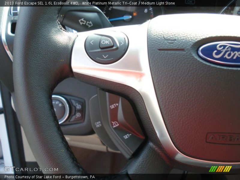 White Platinum Metallic Tri-Coat / Medium Light Stone 2013 Ford Escape SEL 1.6L EcoBoost 4WD