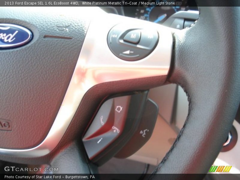 White Platinum Metallic Tri-Coat / Medium Light Stone 2013 Ford Escape SEL 1.6L EcoBoost 4WD