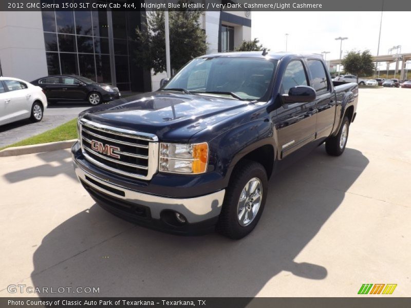 Midnight Blue Metallic / Very Dark Cashmere/Light Cashmere 2012 GMC Sierra 1500 SLT Crew Cab 4x4