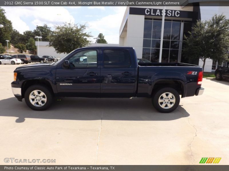 Midnight Blue Metallic / Very Dark Cashmere/Light Cashmere 2012 GMC Sierra 1500 SLT Crew Cab 4x4