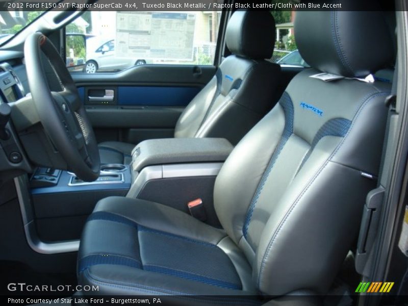  2012 F150 SVT Raptor SuperCab 4x4 Raptor Black Leather/Cloth with Blue Accent Interior