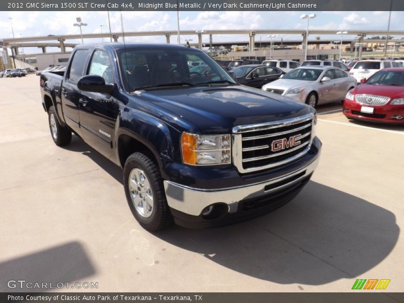 Midnight Blue Metallic / Very Dark Cashmere/Light Cashmere 2012 GMC Sierra 1500 SLT Crew Cab 4x4