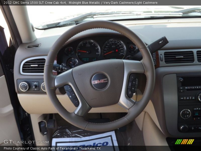 Midnight Blue Metallic / Very Dark Cashmere/Light Cashmere 2012 GMC Sierra 1500 SLT Crew Cab 4x4