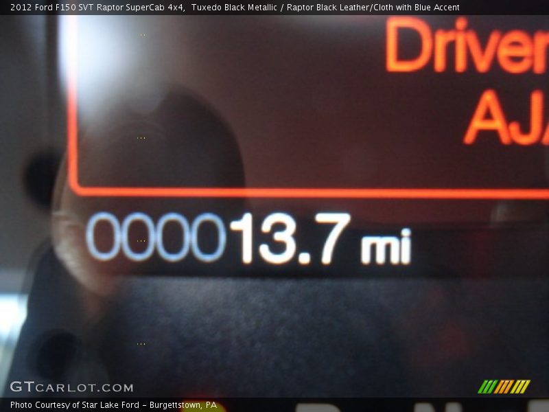 Tuxedo Black Metallic / Raptor Black Leather/Cloth with Blue Accent 2012 Ford F150 SVT Raptor SuperCab 4x4